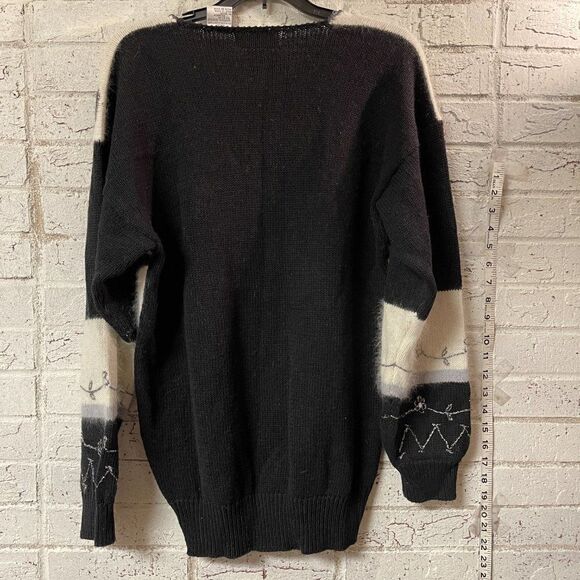 Vintage Carducci Black White sweater size M - Picture 6 of 10